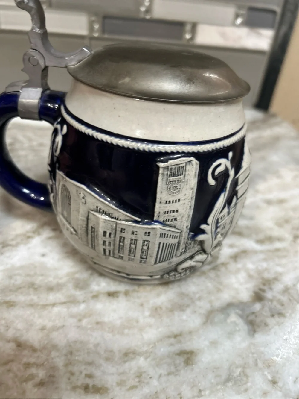 German Beer Stein With Pewter Lid VTG EUC“ West Germany STUTTGART WEKARA